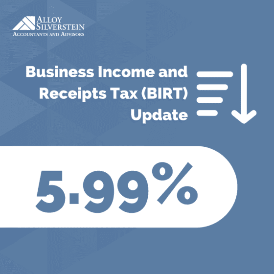 Business Income Receipts Tax Update