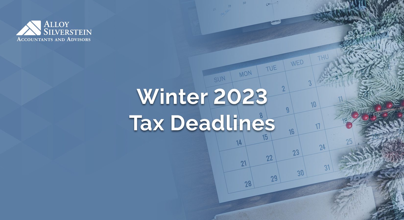 Winter 2023 Tax Deadlines and IRS News Alloy Silverstein